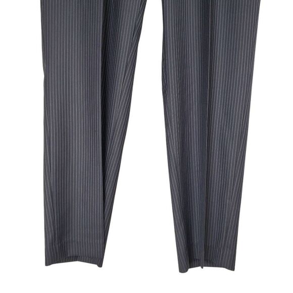Perry Ellis Pinstriped Flat Front Portfolio Dress Pants Black Size 36x32 - Picture 4 of 14